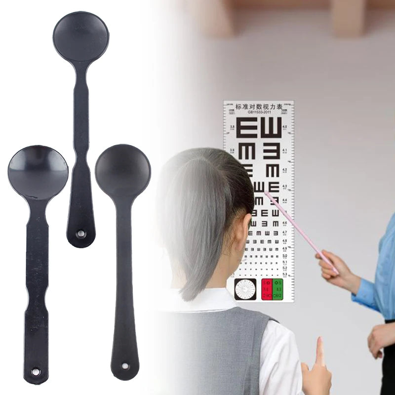 1PCS Eye Occluder Professional Frosted Transparent/Black Handheld Optometry Tool Eye Occluder Block Plate For Vision Test Peaceful Pleasures Health and Wellness
