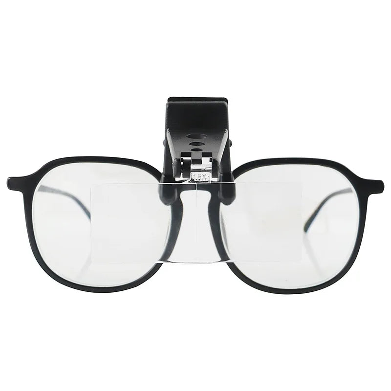 Glasses Style Magnifying Glass With Clip For Reading ,Wooden Horse-Type Surgical Magnifying Glass, Three Sets Of Lenses Peaceful Pleasures Health and Wellness