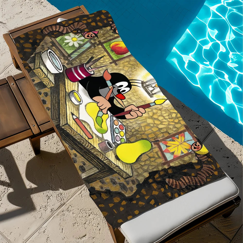 Little Mole Art Beach Towel | Quick Dry, Soft & Lightweight Quick Dry Beach Towel Peaceful Pleasures Health and Wellness z5 STJ150x200CM