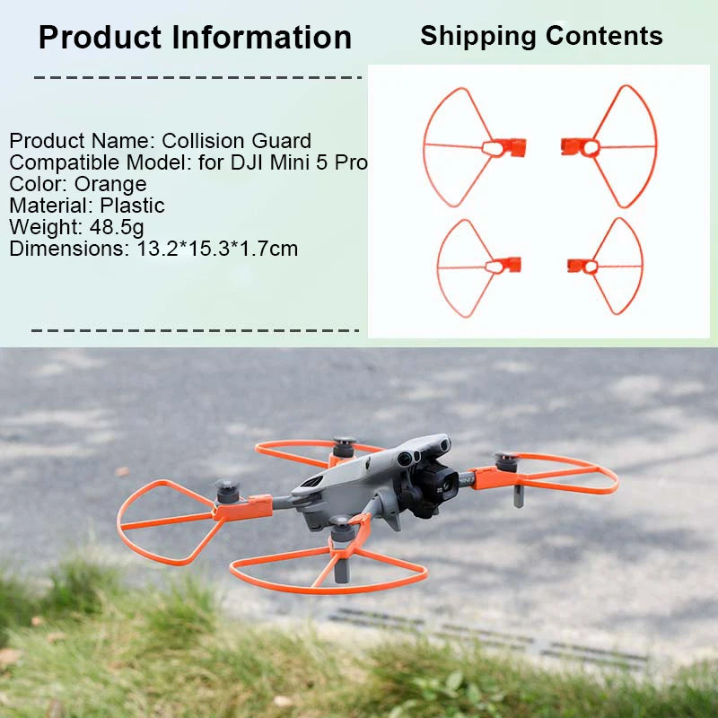 Protective Bumper Ring For DJI Mini5 Pro Drone Propeller Guard Anti-Collision Protectors Prop Bumper With Heightened Tripod Peaceful Pleasures Health and Wellness