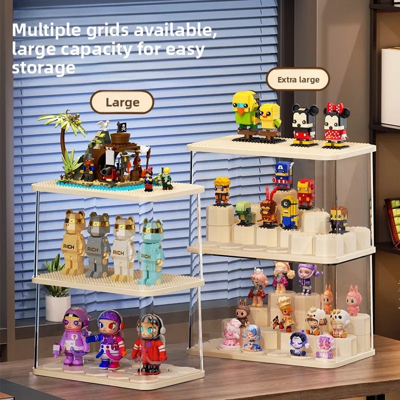 Modular Blind Box Display Case - Clear Dust-Proof Showcase for Anime Figures Customizable DIY Shelving System Multi-Size Options Peaceful Pleasures Health and Wellness
