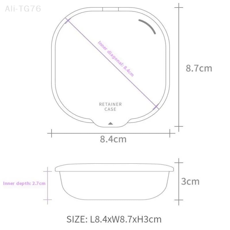 Retainer Case with Drain Basket & Mirror | Portable Dental Box