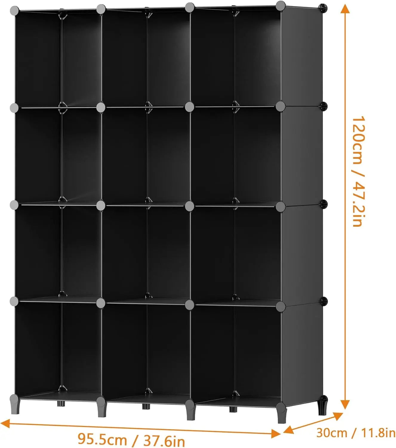 12-Cube Storage Organizer – Portable Closet Shelves, Black Peaceful Pleasures Health and Wellness