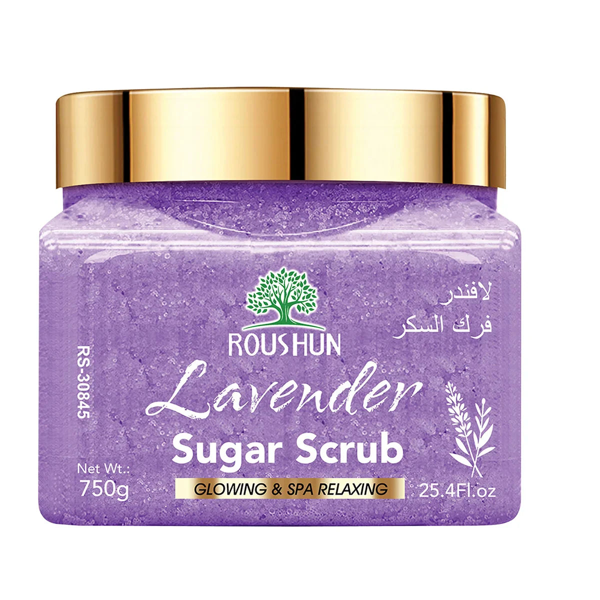 ROUSHUN Lavender Sugar Body Scrub 750g – Deep Cleansing