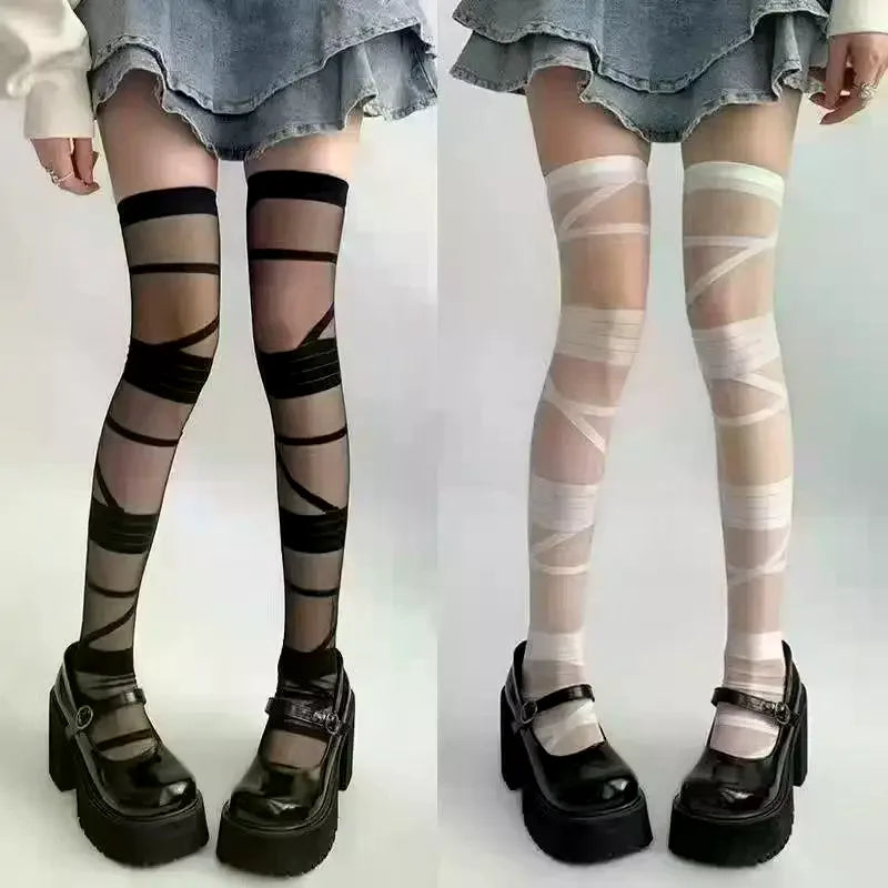 Lolita Thigh High Stockings – Ultra-Sheer 15D Crystal Silk Nylon