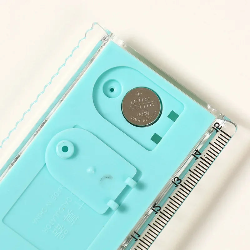 Ruler Calculator Mini Cartoon Cute Gift with A Calculator Ruler Personalized and Creative Multifunction Office School Supplies Peaceful Pleasures Health and Wellness