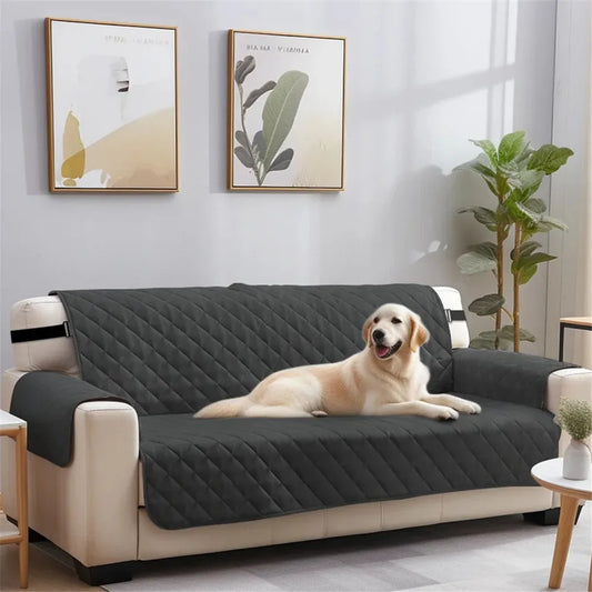 Easy-Fitting Reversible Sofa Couch Cover Waterproof for Dogs Water Resistant Furniture Protector with Elastic Adjustable Strap Peaceful Pleasures Health and Wellness