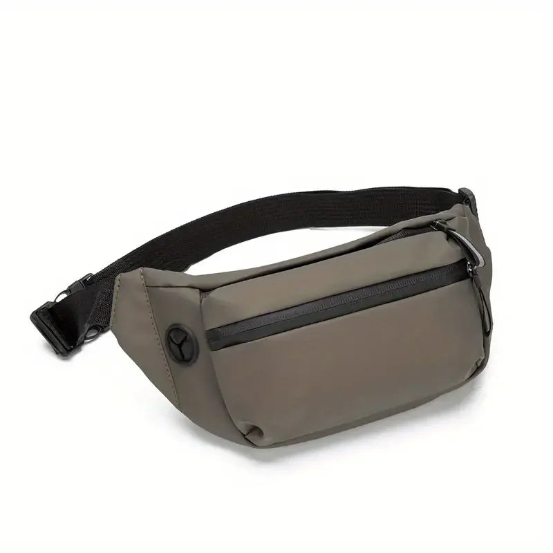 Casual Tactical Waist Bag With Zipper -Men'S Solid Multi-functional Storage for Outdoor Camping, Running, and Sports Training Peaceful Pleasures Health and Wellness Khaki