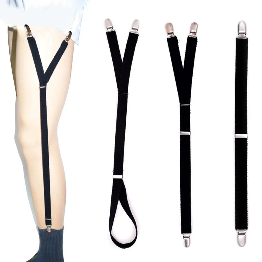 Fashion Men Shirt Stays Garter Suspenders Holder Elastic Y Shape Adjustable Uniform Locking Clamp Braces Shirts Garters Peaceful Pleasures Health and Wellness