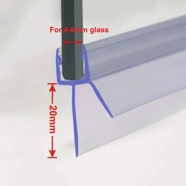 Shower Door Seal Strip PVC Weatherstrip for 4–6mm Glass