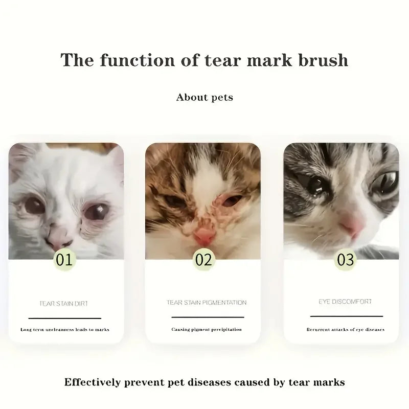 Pet Tear Stain Removal Brush – Eye Cleaning Tool for Dogs & Cats
