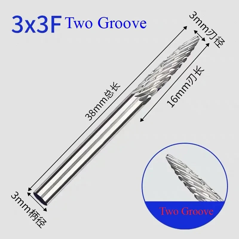 Tungsten Carbide Rotary Burr Set – 3mm Shank Grinding & Engraving