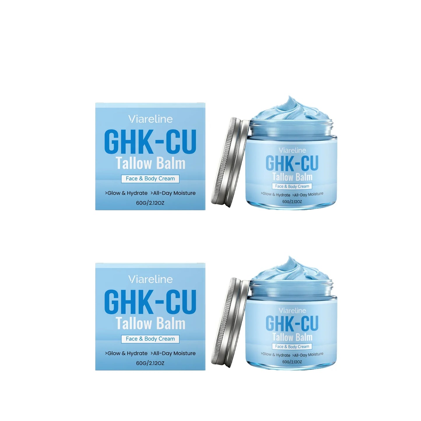 VIARELINE GHK-CU Beef Tallow Balm – Hydration & Skin Repair