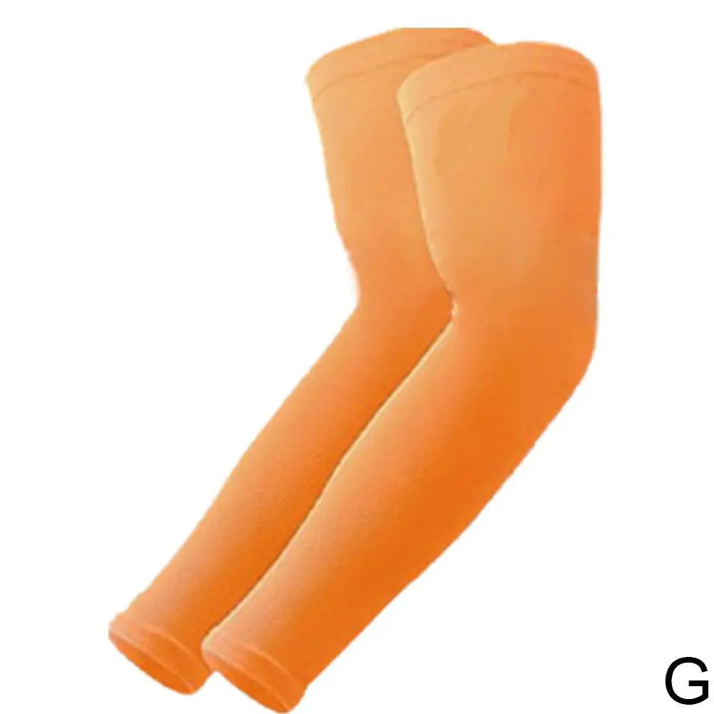 Sports Arm Compression Sleeve for UV Protection Peaceful Pleasures Health and Wellness Orange