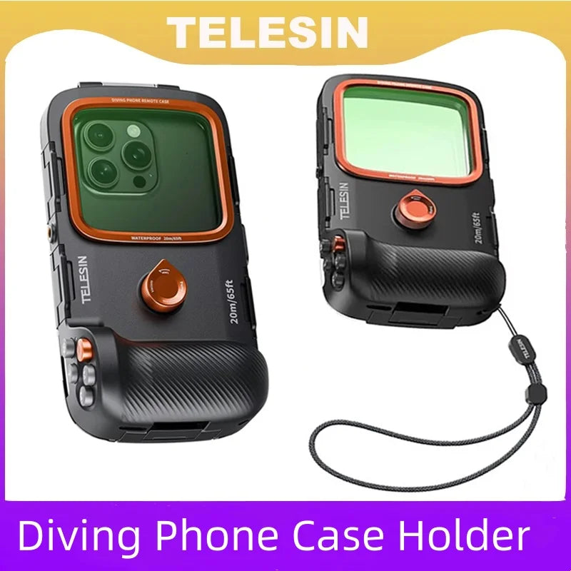 TELESIN Diving Waterproof Phone Camera Shoot Hand Grip Phone Case Holder Shooting Aid Remote Control Handle for Smart Phone Peaceful Pleasures Health and Wellness