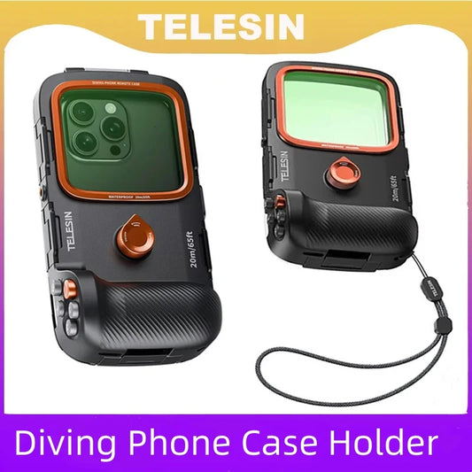 TELESIN Diving Waterproof Phone Camera Shoot Hand Grip Phone Case Holder Shooting Aid Remote Control Handle for Smart Phone Peaceful Pleasures Health and Wellness