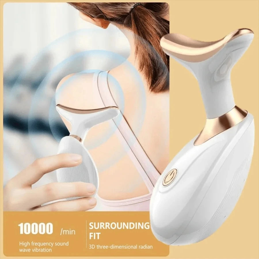 Electric skin tightening care massage device, suitable for treating wrinkles, double chin and skin firmness. Peaceful Pleasures Health and Wellness