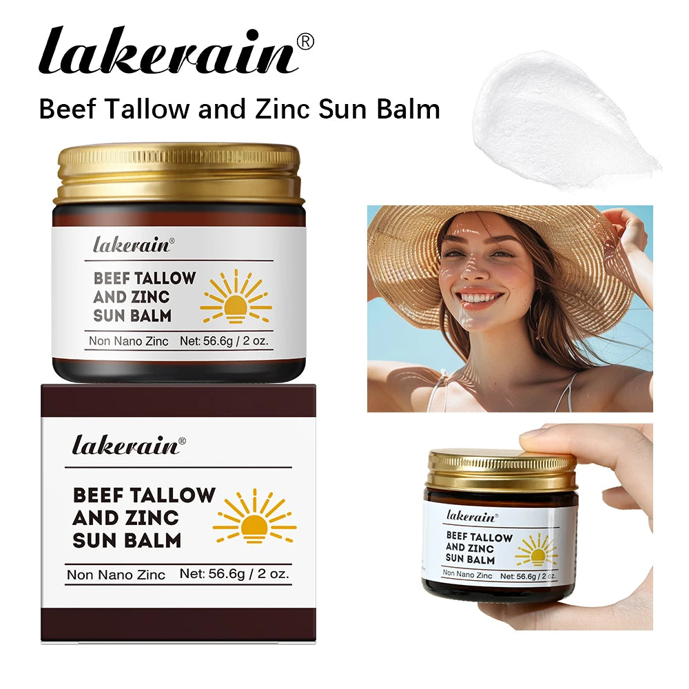 Large Capacity Filling Sunscreen Beef Tallow And Zinc Sun Balm Moisturizing Water Resistant Skin Sun Protection Protects Calms Peaceful Pleasures Health and Wellness Sun Balm