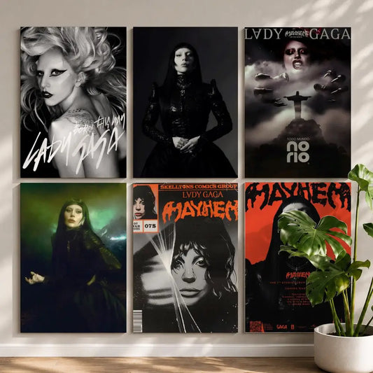 Singer L-Lady GagaS Poster HD Self Adhesive Waterproof Wall Art Ideal for Home Office Dorm Bedroom Great Gift Peaceful Pleasures Health and Wellness