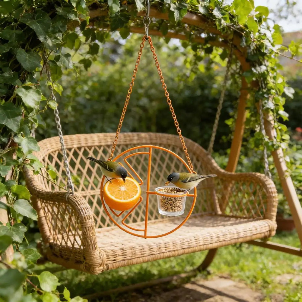 Oriole Bird Feeder Fruit Slice Design | Hanging Glass Cup