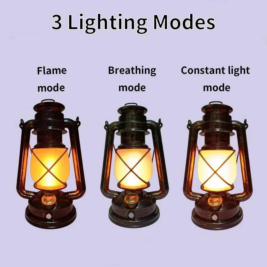 Retro LED Horse Lantern – Rechargeable Portable Hanging Lamp