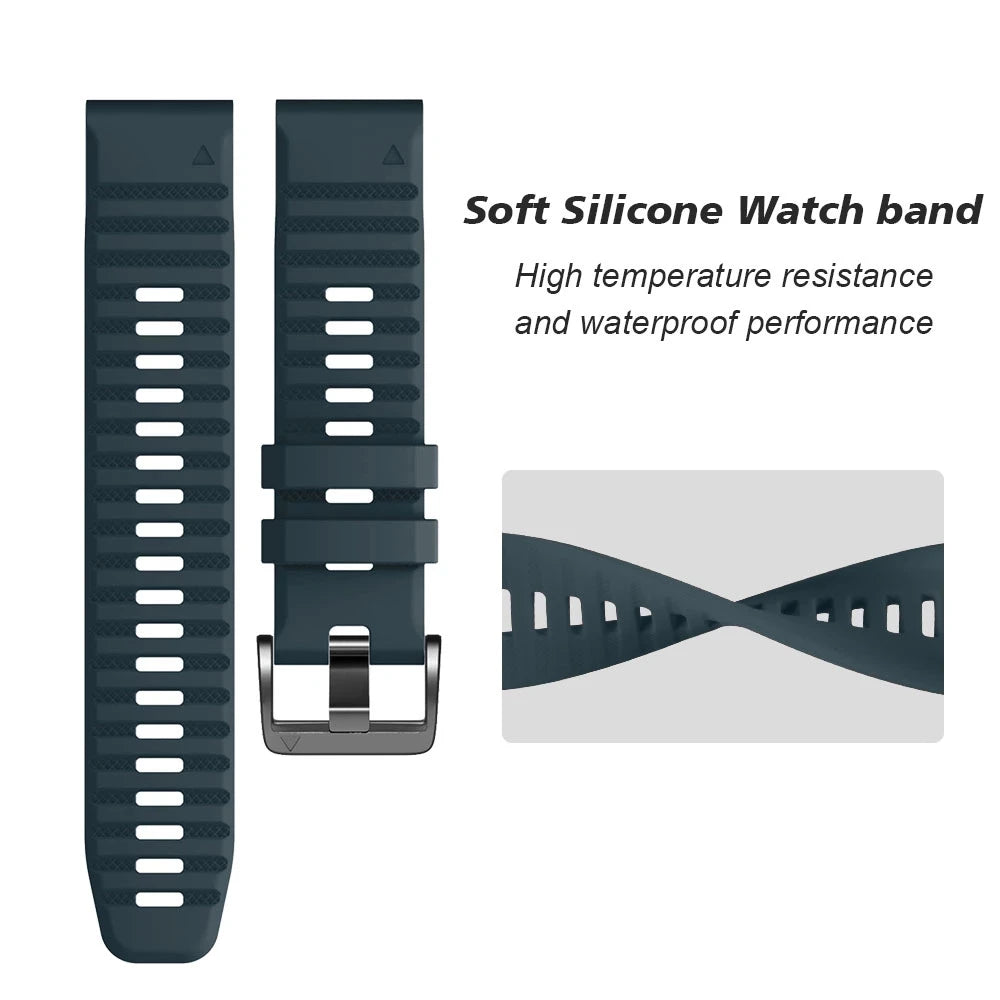 Silicone Quick Fit Band for Garmin Fenix 8/7/6/5 – 22mm 26mm