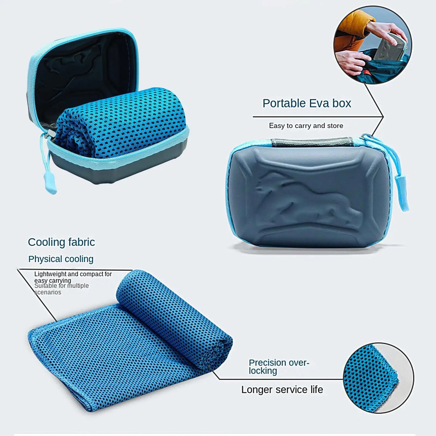 Cooling Towels for Sports 12x31 Inch with Storage Box Hot Weather Summer Cool Neck Towel for Men Women Runners Gym Workout Home Peaceful Pleasures Health and Wellness
