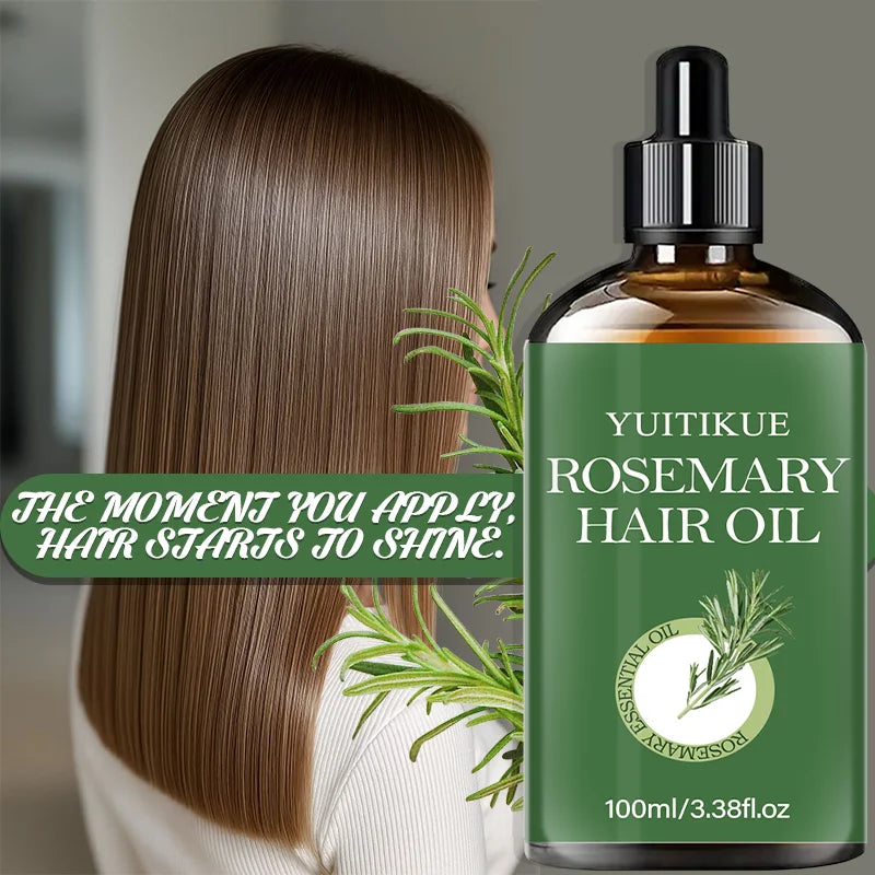 YUITIKUE Rosemary Hair Oil 100ml Natural Essential Oil for Hair Growth Strengthening & Scalp Care Peaceful Pleasures Health and Wellness