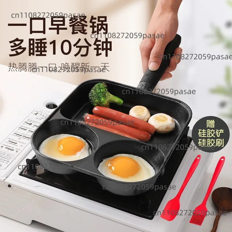 Cast Iron Non-Stick Egg & Burger Breakfast Pan