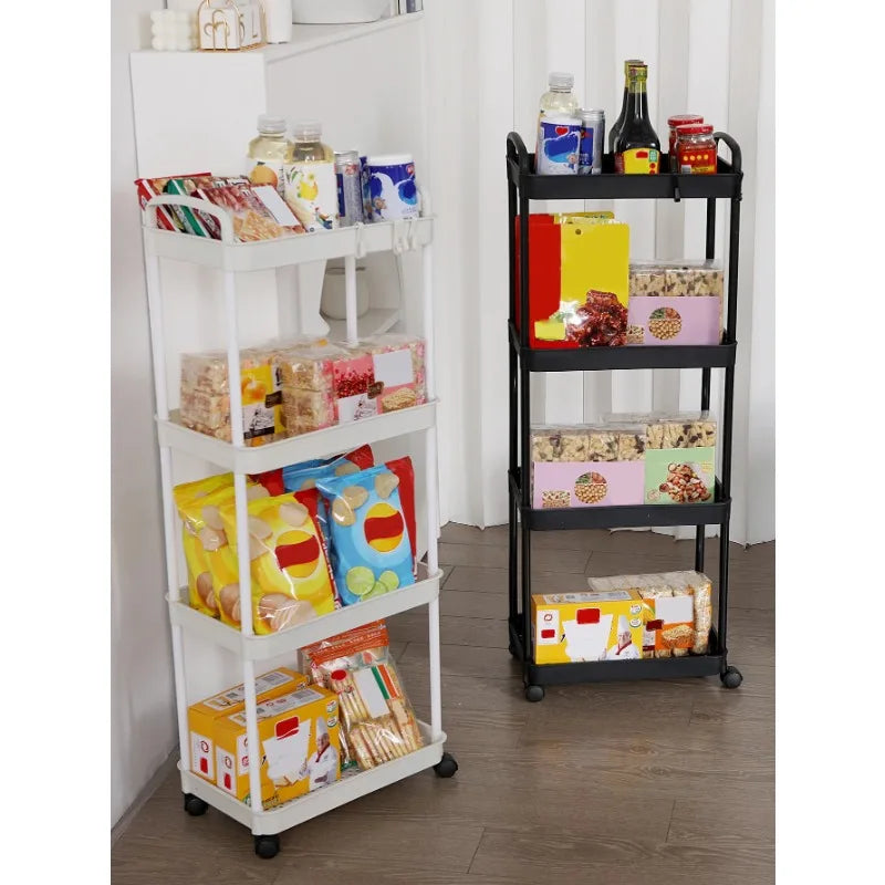 3/4-Tier Rolling Storage Cart with Lockable Wheels | Multi-Room