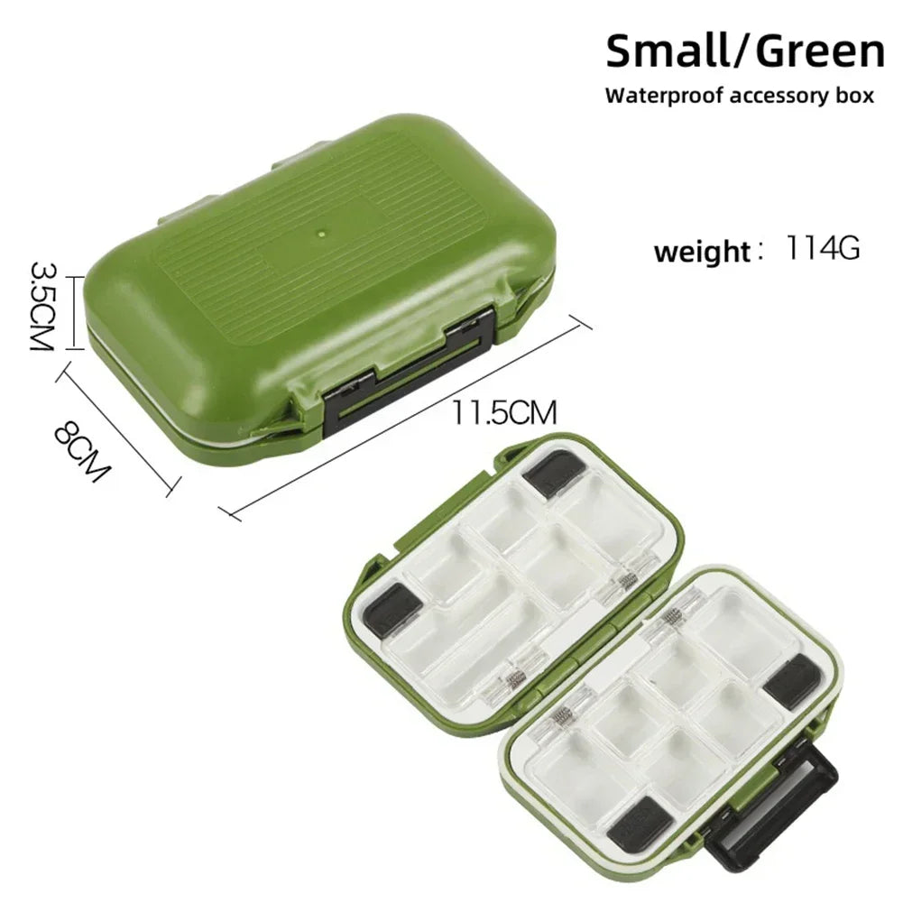 Waterproof Fishing Tackle Organizer Box | Lures Hooks Beads Fishing Tackle Box Peaceful Pleasures Health and Wellness Green-S