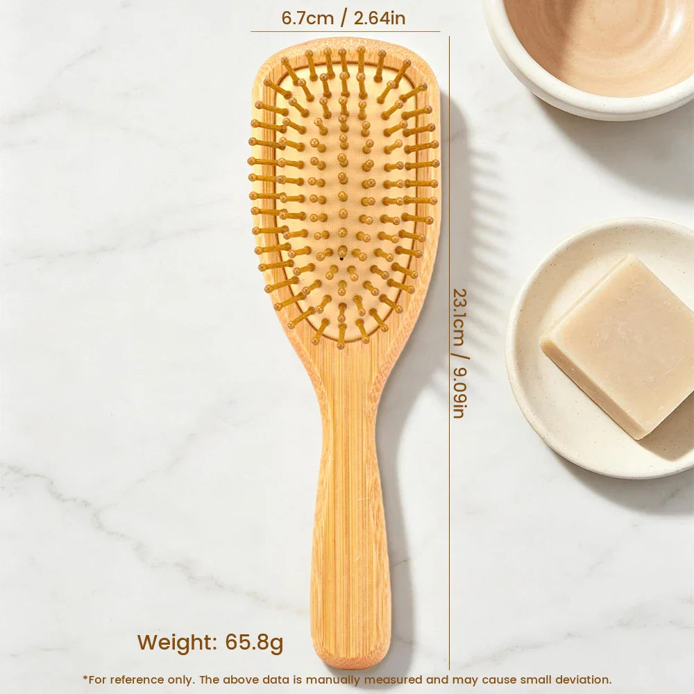 Mini Bamboo Air Cushion Hairbrush – Scalp Massage & Detangle
