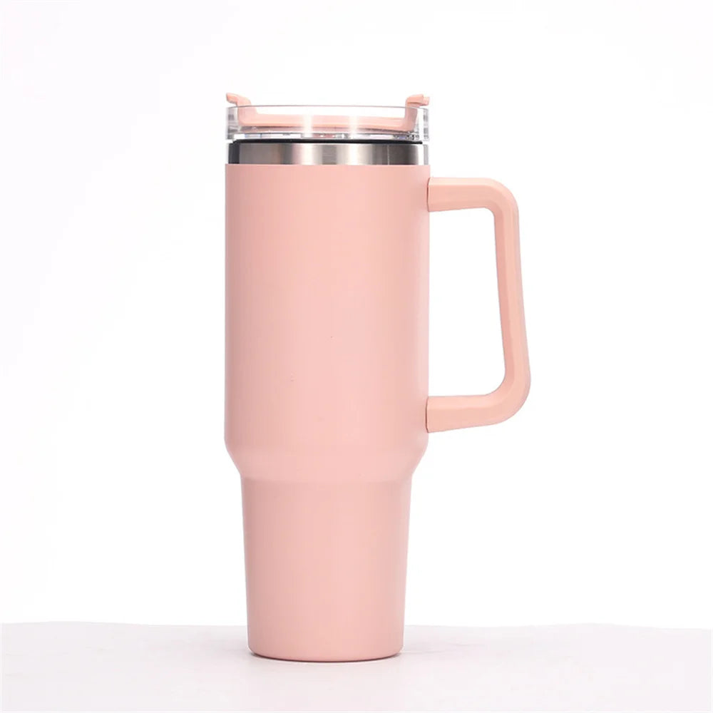 40oz Insulated Tumbler with Handle – Stainless Steel Travel Cup