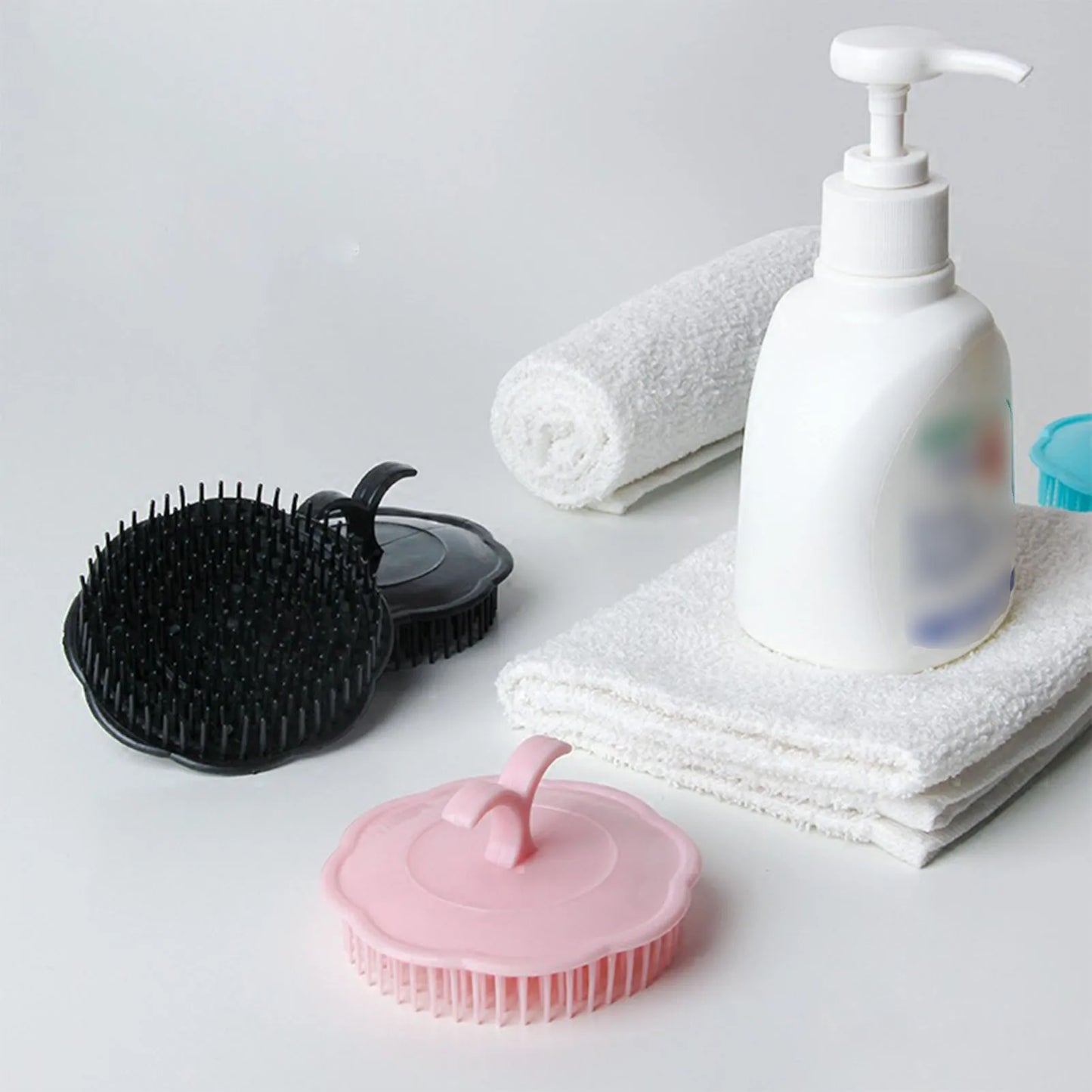Silicone Shampoo Brush Head Scalp Massage Comb Hair Washing Comb Body Massage Brush Bath Shower Brush Salon Hairdressing Tool Peaceful Pleasures Health and Wellness