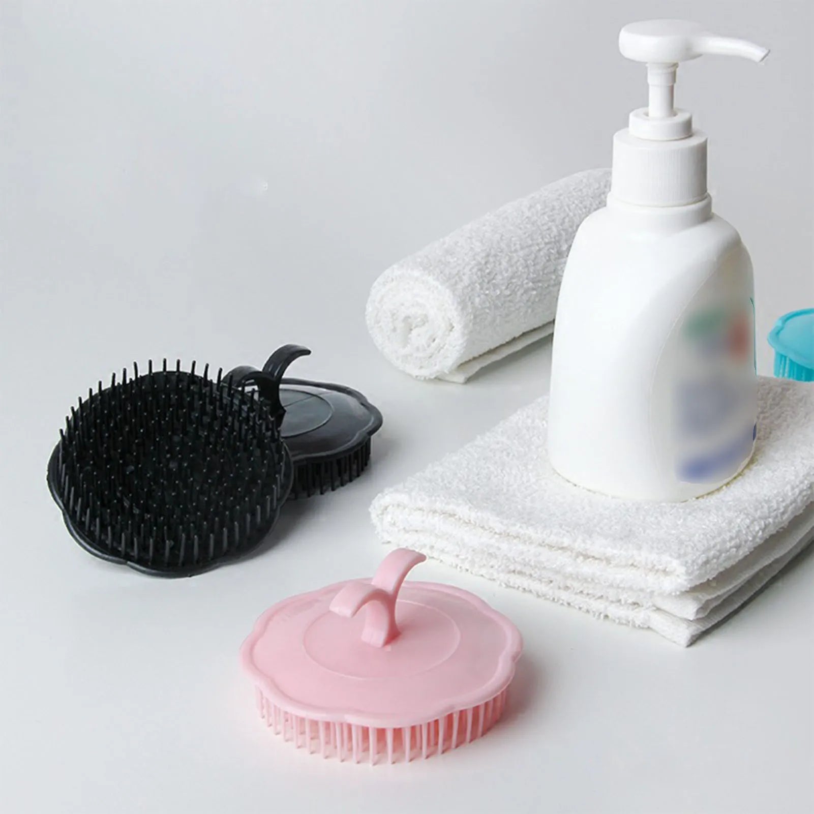 Silicone Shampoo Brush Head Scalp Massage Comb Hair Washing Comb Body Massage Brush Bath Shower Brush Salon Hairdressing Tool Peaceful Pleasures Health and Wellness
