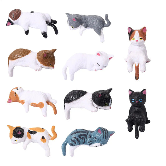 5-Piece Sleeping Cat Figurines | Car Dashboard & Home Décor Cat Figurine Set Peaceful Pleasures Health and Wellness