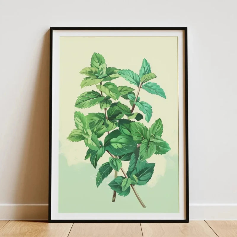 Minimalist Bamboo Tropical Leaf Botanical Canvas Wall Art Print