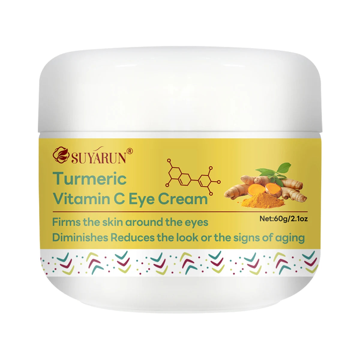SUYARUN Eye Cream with Turmeric And Vitamin C - Dark Circle Treatment Anti-Aging Hydrating And Brightening Formula for Eye Care. Peaceful Pleasures Health and Wellness 60g