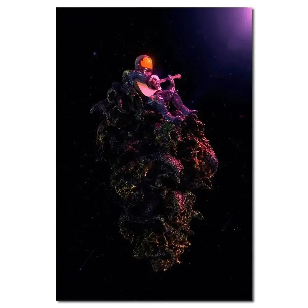 Abstract Astronaut Space Flower Canvas Wall Art Poster | Modern Canvas Wall Art Peaceful Pleasures Health and Wellness 8 30x40cm Unframed