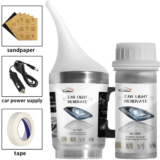 Car Headlight Refurbishment Fluid Car Headlight Repair Retreading Restoration Polish Kit Car Light Cleaner Maintainance Wax Peaceful Pleasures Health and Wellness