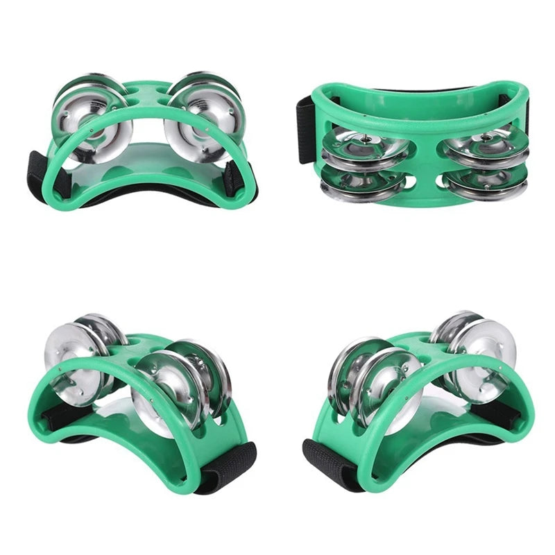 Drum Companion Jingle Accessory Percussion Instruments Accessory Hand Foot Davul Tambourine Drum Peaceful Pleasures Health and Wellness green
