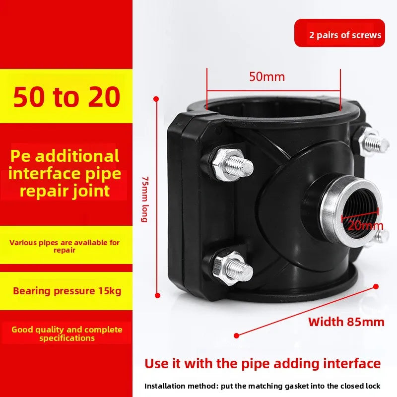 Clamp Saddle Drain Valve 20–50mm Pipe Quick-Connect Fitting