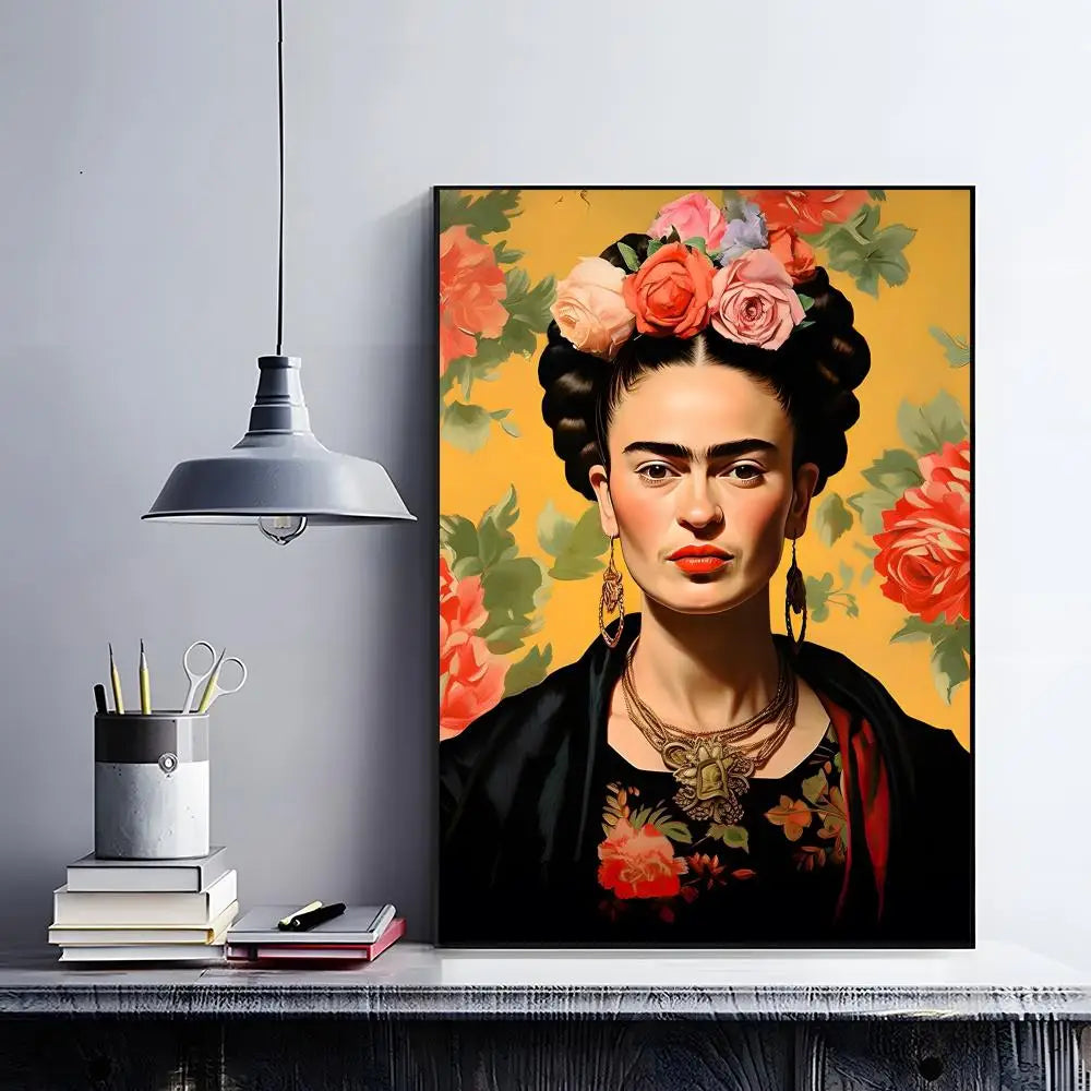 Frida Kahlo Anime Wall Poster – Self-Adhesive Waterproof PVC Art Wall Art Poster Peaceful Pleasures Health and Wellness