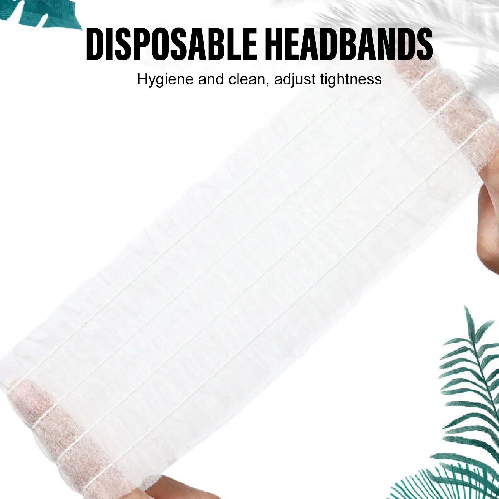 Disposable Spa Headband Soft Elastic Nonwoven Facial Hair Band for Makeup Skin Care Disposable Facial Spa Headbands Peaceful Pleasures Health and Wellness