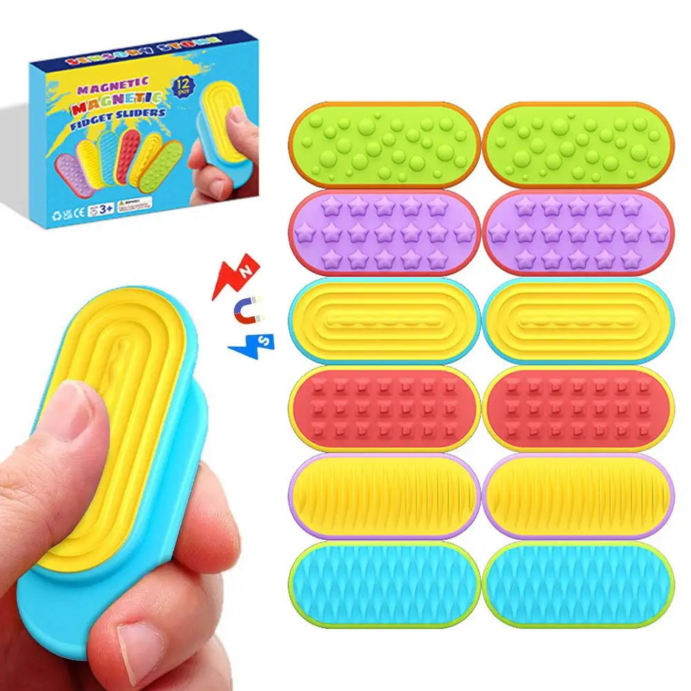 Magnetic Fidget Slider Sensory Toy Adults Kids Quiet Desk ADHD Autism