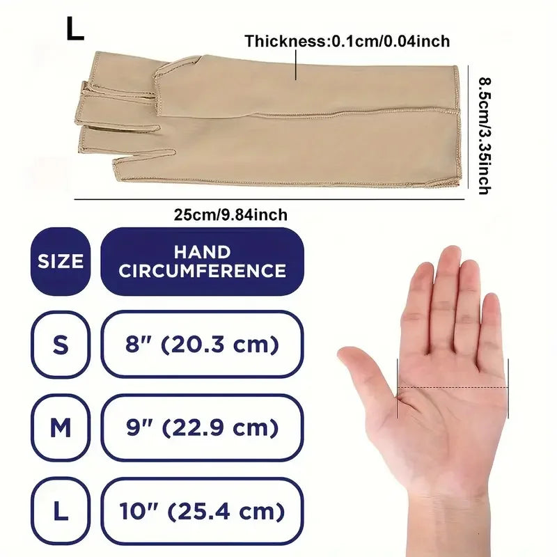 1 Pair Arthritis Compression Gloves, Fingerless Compression Glove For Arthritis For Men & Women, Open Finger Compression Glove Peaceful Pleasures Health and Wellness