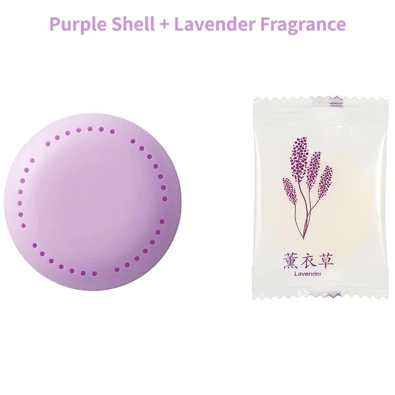 Shell Aromatherapy Air Freshener | Home & Car Fragrance Disc Aromatherapy Air Freshener Peaceful Pleasures Health and Wellness Lavender 3Pcs