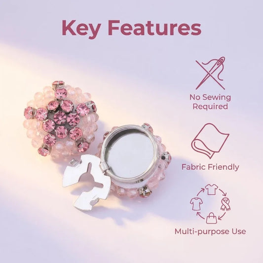 Handmade Crystal Turtle Button Covers – Embroidered Fabric Set Decorative Button Covers Peaceful Pleasures Health and Wellness