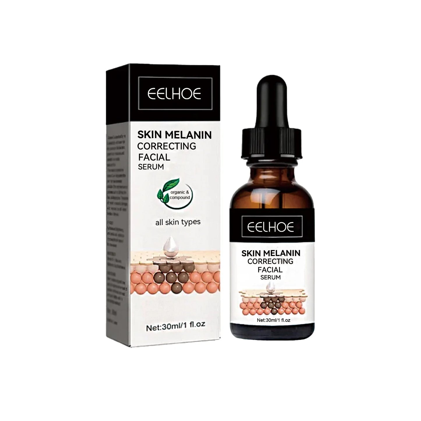 EELHOE Melanin Correcting Serum for Dark Spots Removal Peaceful Pleasures Health and Wellness 30ml Boxed