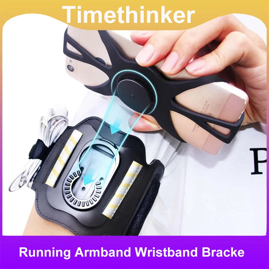 Running Armband Wristband Bracke 360 ° Rotatable Phone Holder Suitable For 4-7-inch Smartphones Card Pocket For Running Bicycles Peaceful Pleasures Health and Wellness